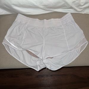 White Lululemon Hotty Hot High-Rise Lined Shorts 2.5”